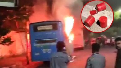 ককটেল বিস্ফোরণ ও বাসে আগুন