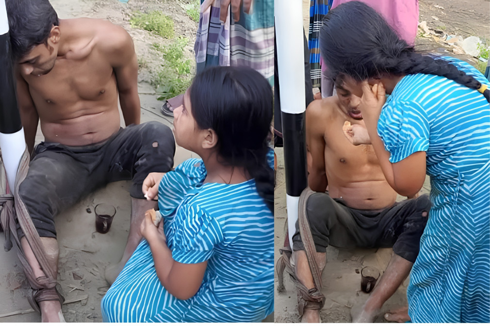 খুঁটিতে বাঁধা বাবা